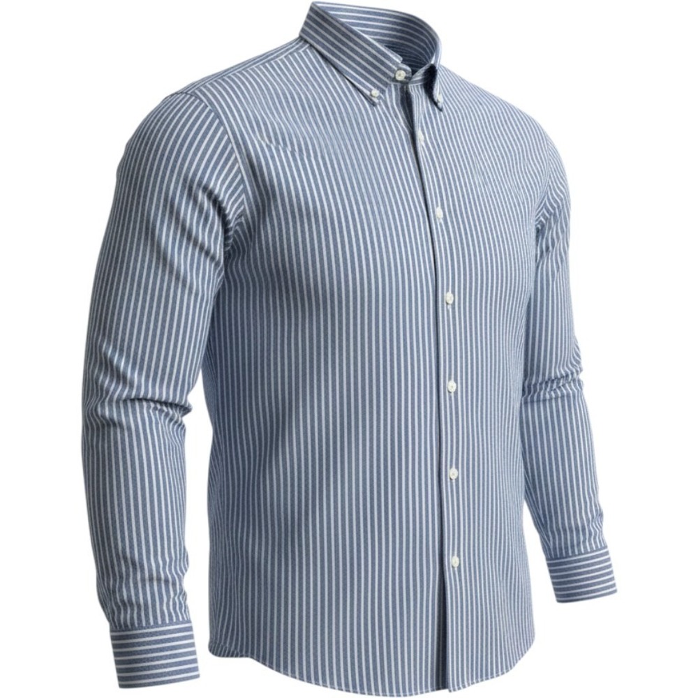 Brooks Brothers 1818 Mens Dress Shirt XXL Blue White Striped Regent Fit Non Iron